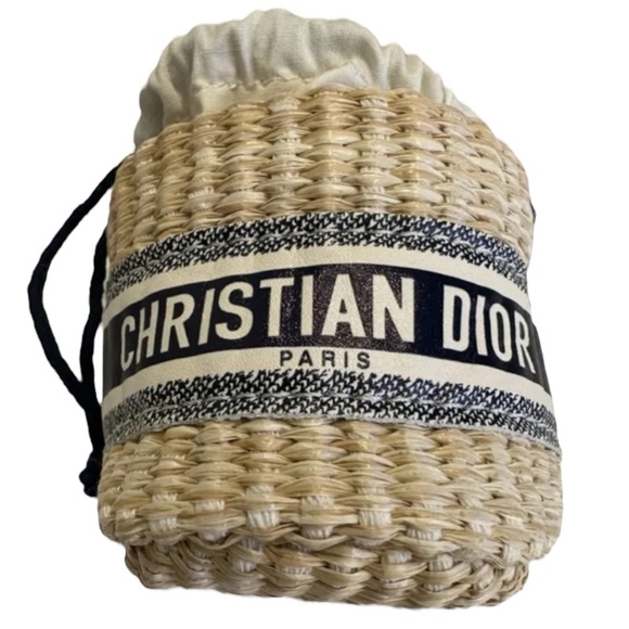NIB CHRISTIAN DIOR Novelty Straw Pouch Mini Bag - Picture 6 of 8